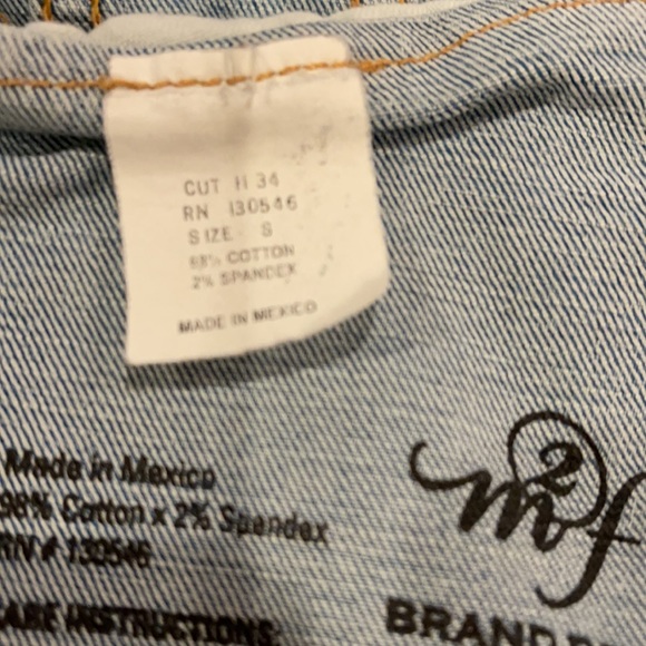 Free People X M2F Coastal Cowgirl Denim Sleeveless Trucket Jacket Frayed -Small - Picture 12 of 12